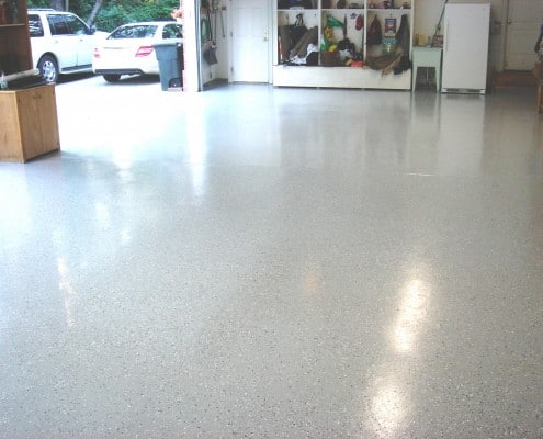 garage floor shining